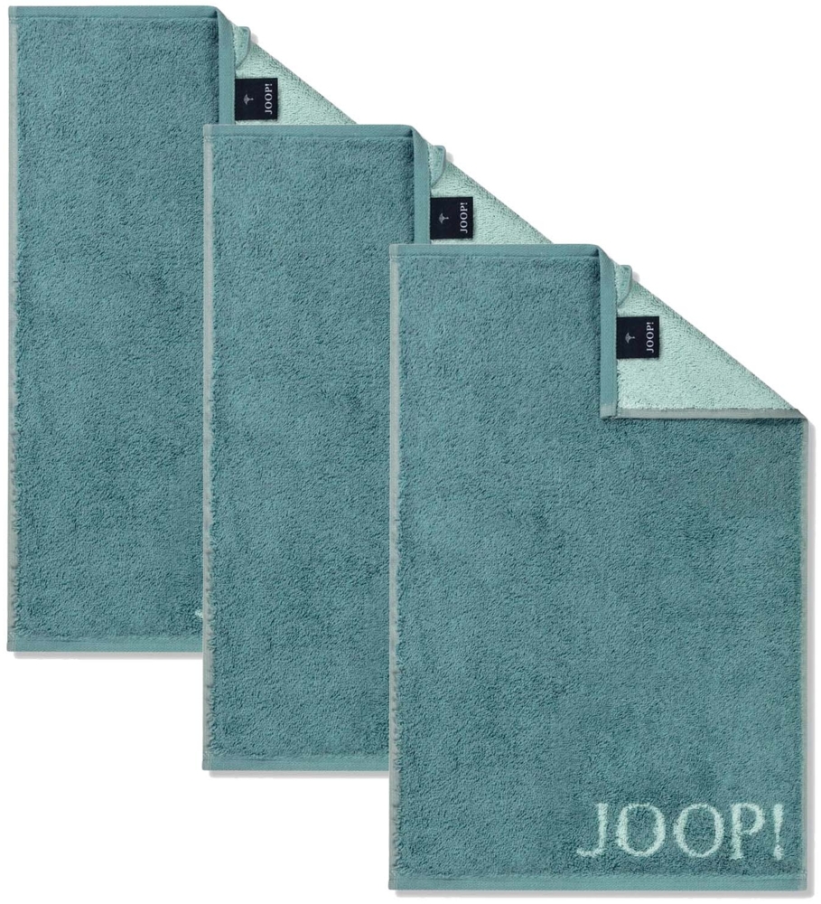 JOOP! Gästetuch Classic Frottierkollektion, 3er Pack - Walkfrottier Grün 30x50cm Bild 1