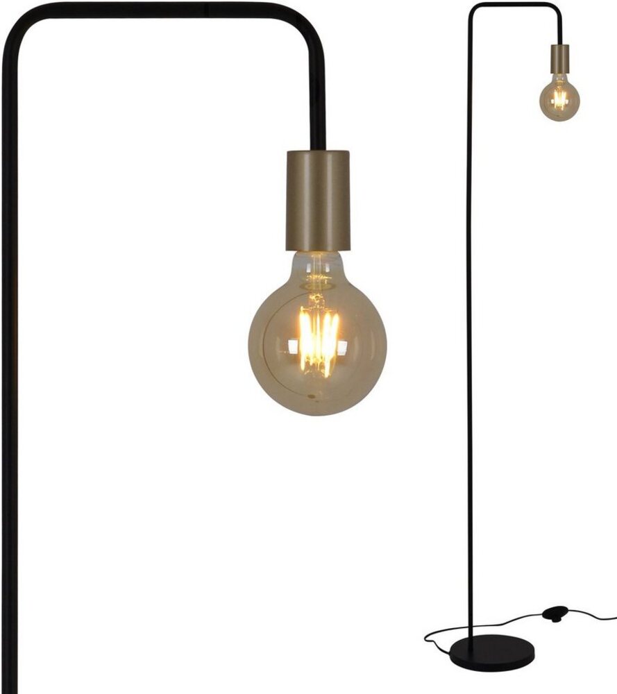näve Stehlampe Modo, ohne Leuchtmittel, E27 max. 40W, schwarz/gold, Fußschlater, h: 150cm, b: 20,5cm Bild 1