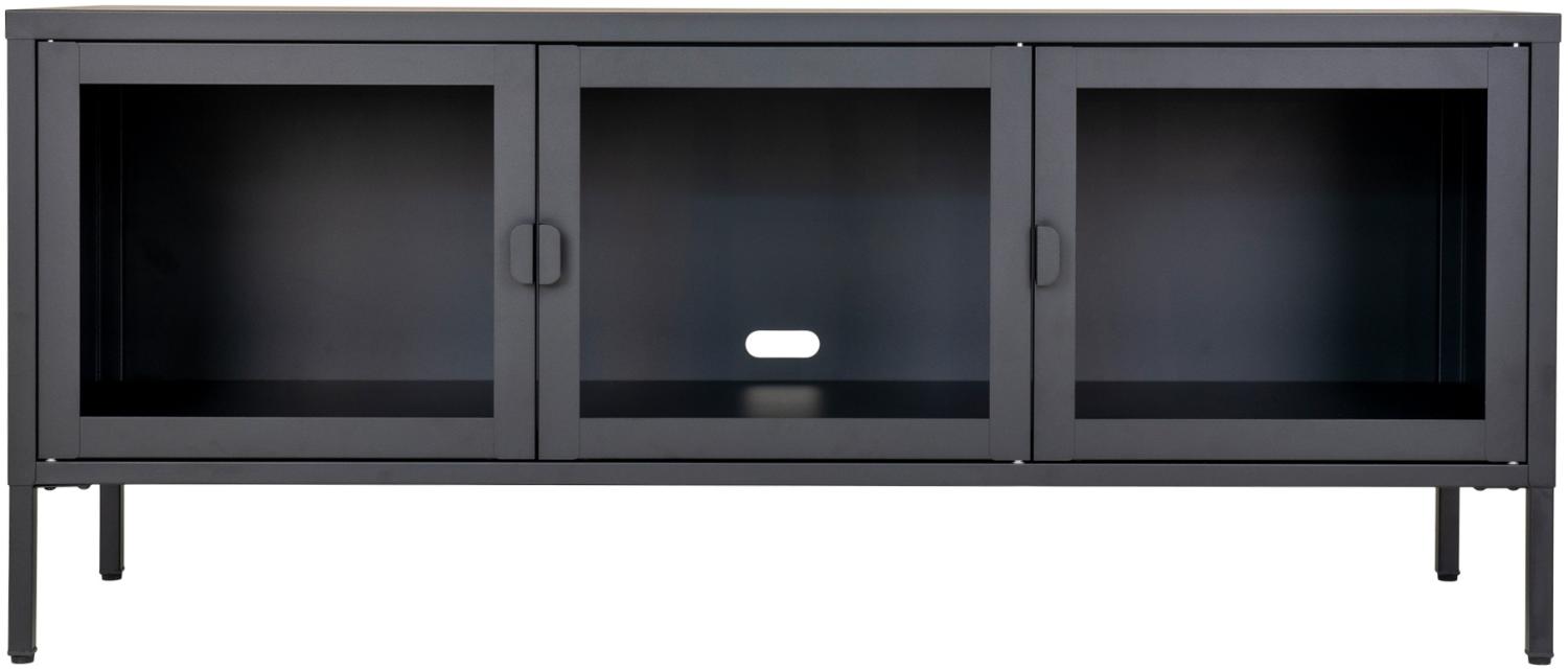 TV-Bank >Brisbane< in Schwarz, Metall - 130x55x40cm (BxHxT) Bild 1