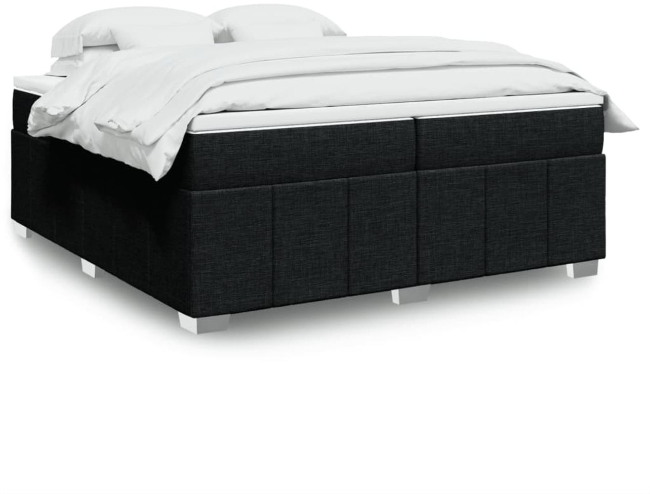 vidaXL Boxspringbett mit Matratze Schwarz 200x200 cm Stoff 3285500 Bild 1