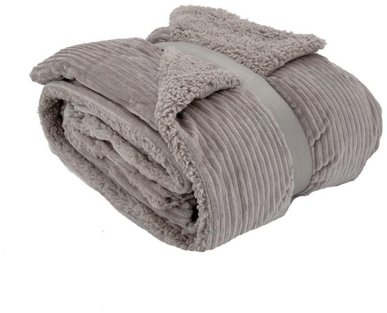 Wohndecke Flauschige Cord Kuscheldecke Sherpa Fell Sofadecke, heimtexland, 150x200 I extra dick I warm I kuschelig weich I fusselfrei Bild 1