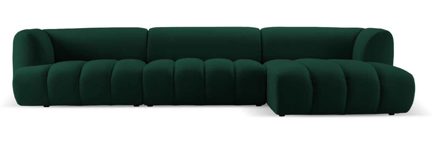 Micadoni Modulares Ecksofa Harry 5-Sitzer Rechts Samtstoff Flaschengrün Bild 1