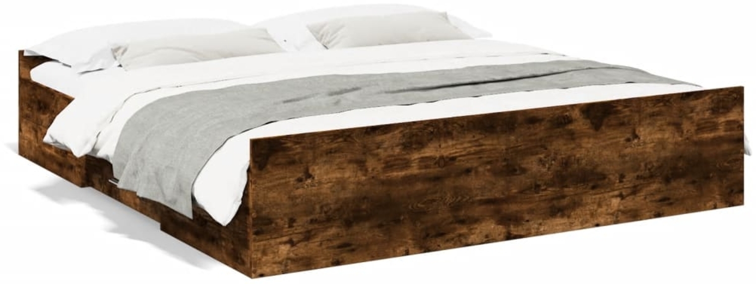 vidaXL Bettgestell mit Schubladen Räuchereiche 200x200cm Holzwerkstoff 3280269 Bild 1