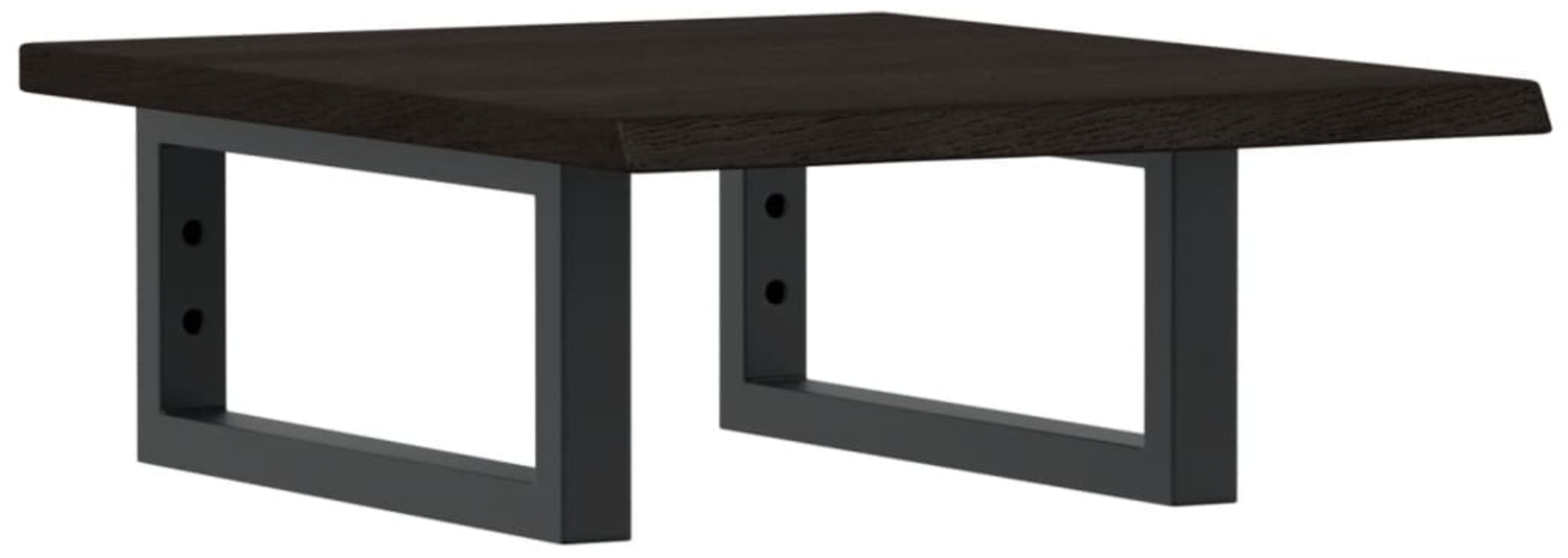 vidaXL Waschtischplatte mit Halterung Stahl und Massivholz Eiche 3302573 Bild 1