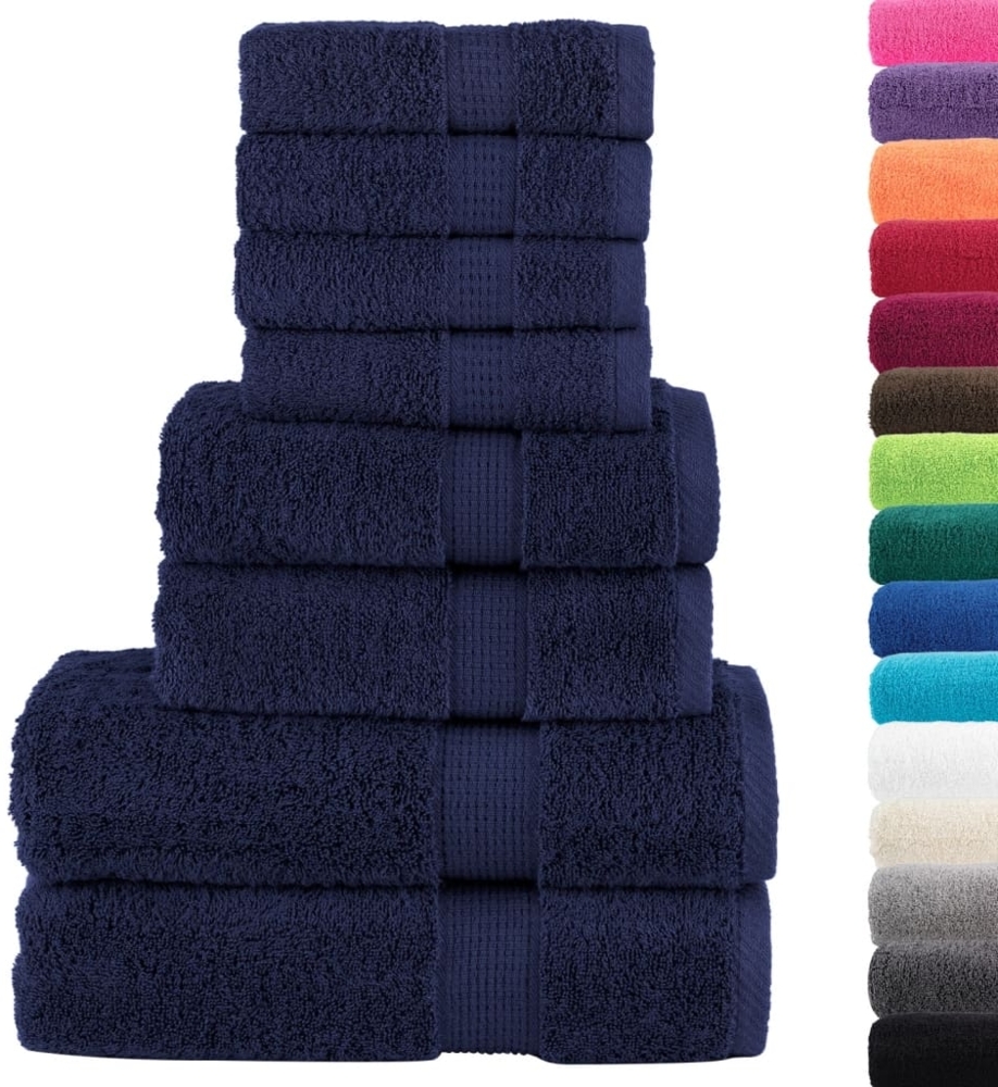 vidaXL 8 tlg. Premium-Handtuch-Set SOLUND Marineblau 600 g/m² 137541 Bild 1