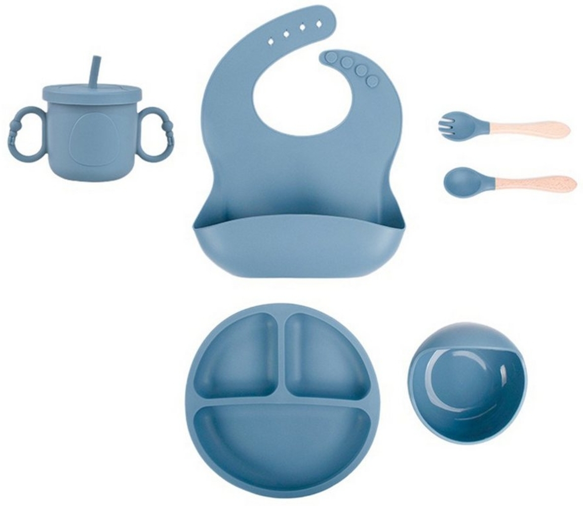 NATICY Kindergeschirr-Set Baby Geschirrset mit Saugnapf, Silikon Baby Essen Set mit Kinderteller Bild 1