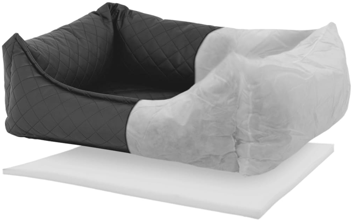 Madison Hundebett Skai Check 80x67x22 cm Grau 444487 Bild 1