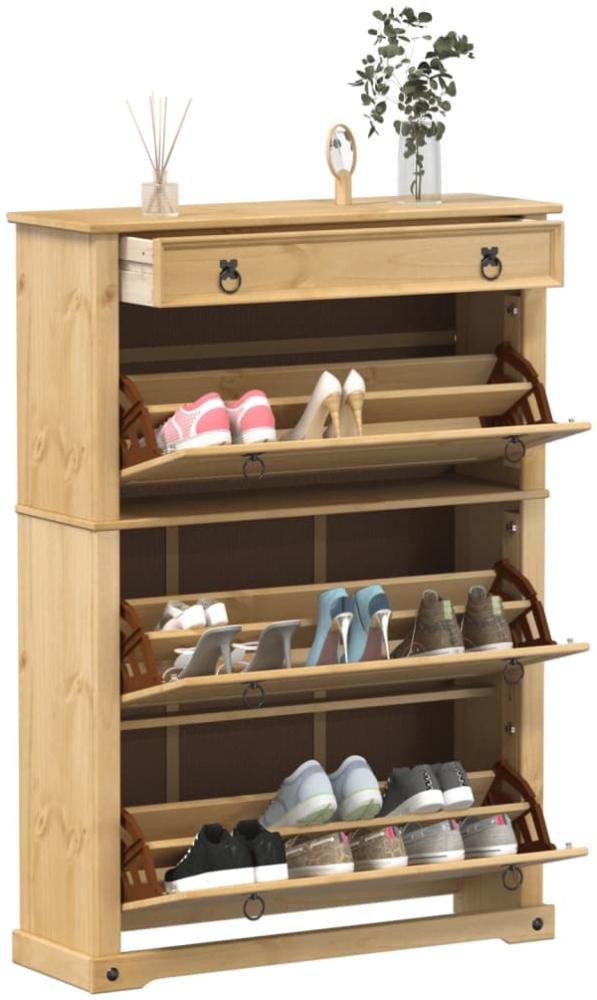 vidaXL Schuhschrank Corona 99x32x138 cm Massivholz Kiefer 4002788 Bild 1