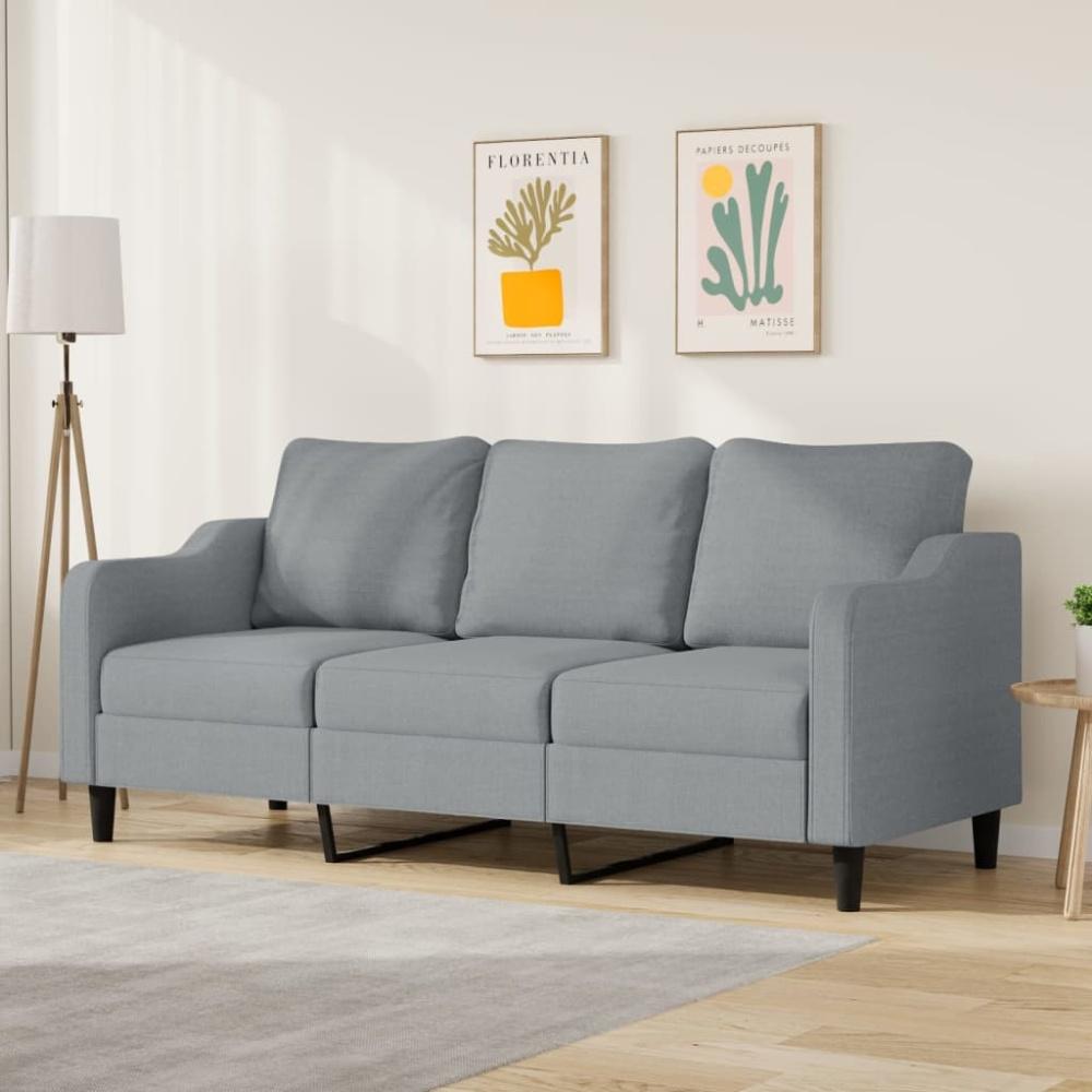 vidaXL 3-Sitzer-Sofa Hellgrau 180 cm Stoff Bild 1