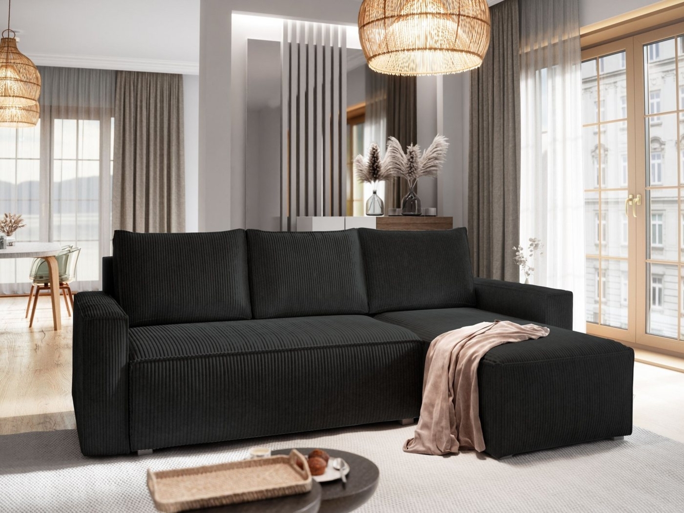 Masseno Ecksofa POTARO mit Schlaffunktion L-Form, Sofa mit Bettkasten Bild 1