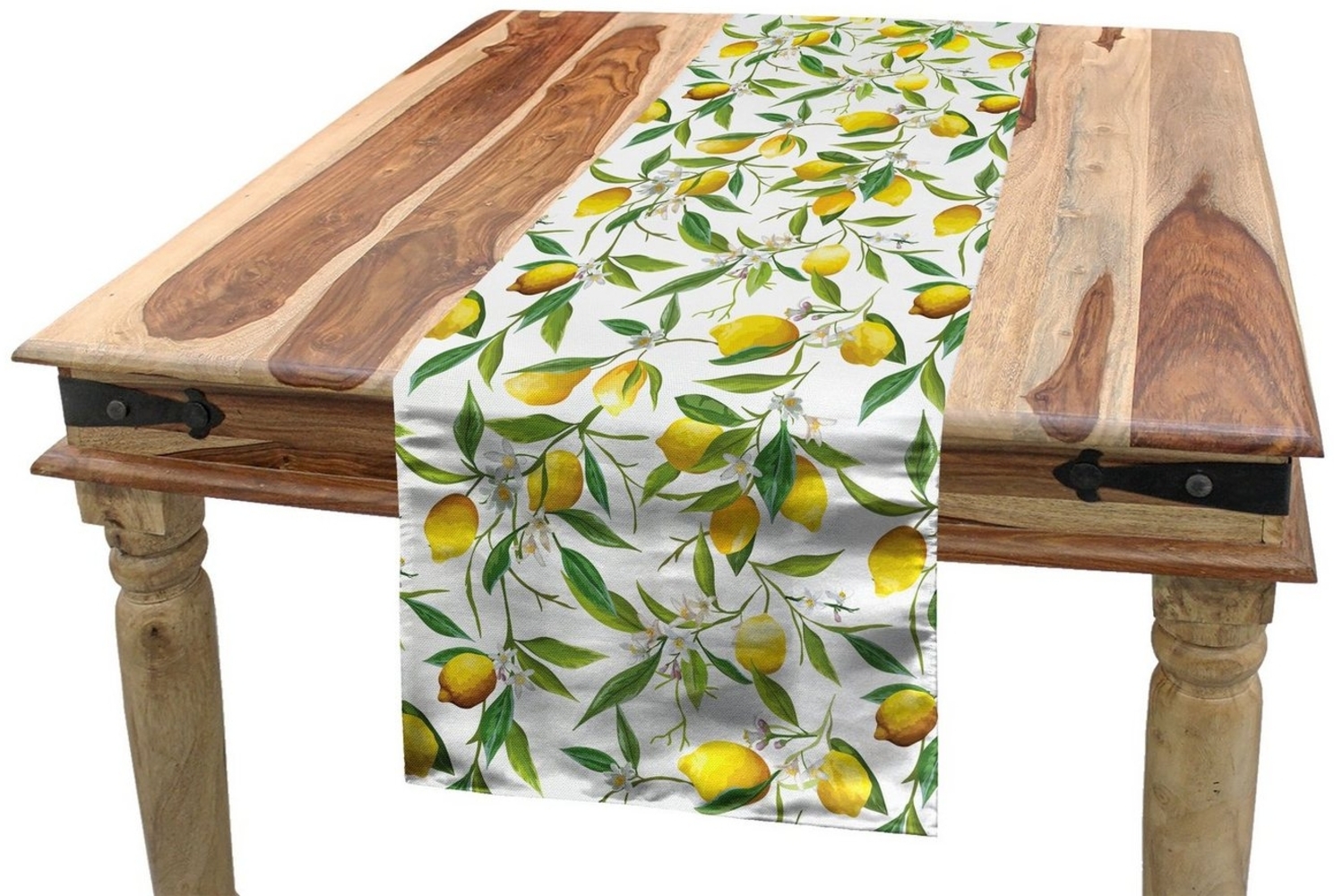 Abakuhaus Tischläufer Esszimmer Küche Rechteckiger Dekorativer Tischläufer, Natur Lemon Woody Romantic Bild 1