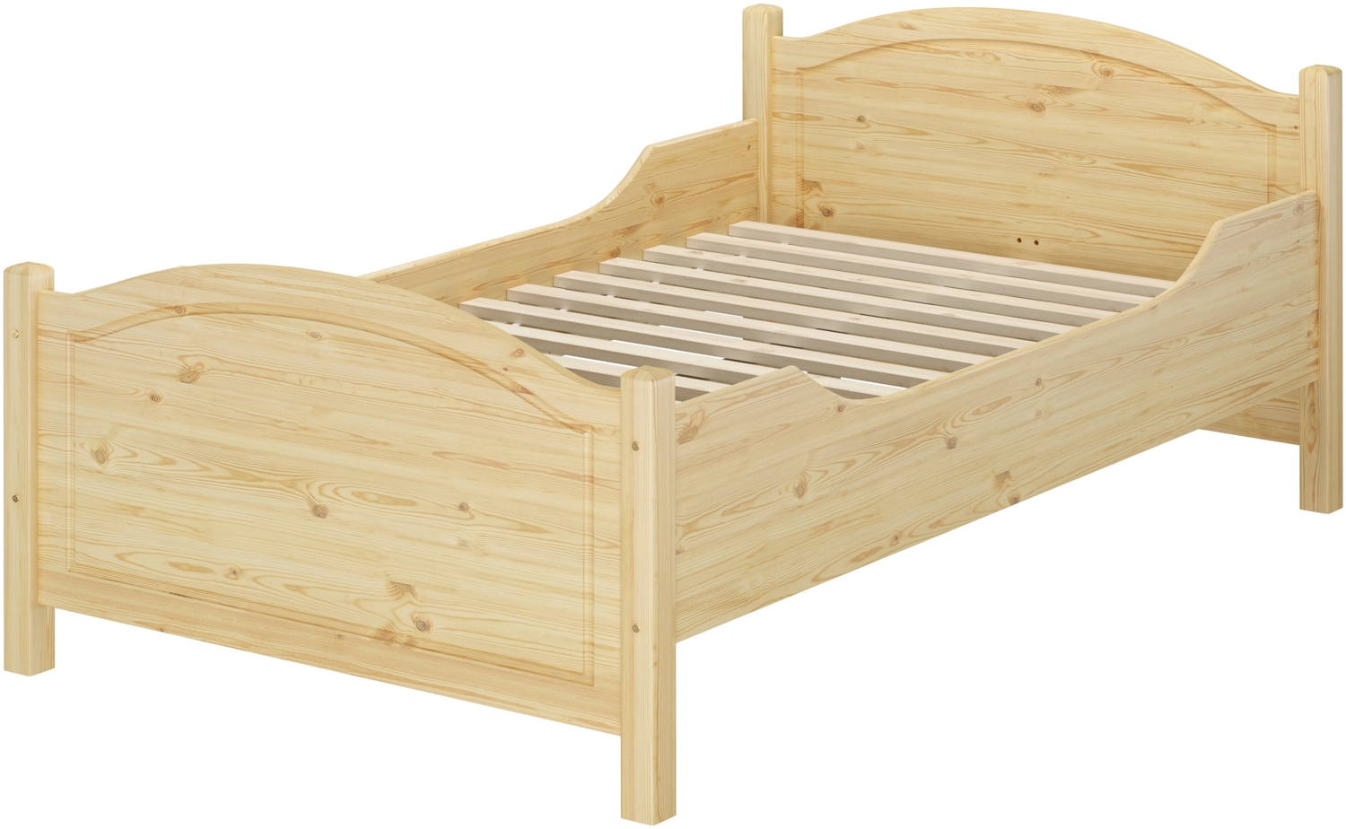 Erst-Holz Seniorenbett extra hoch Rollrost 120x200 Massivholz Holzbett Einzelbett Gästebett 60. 40-12 Bild 1