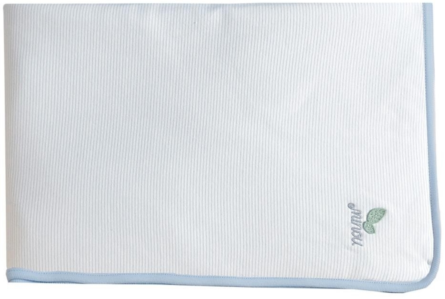 Minou gefütterte Schmusedecke aus Bio Baumwolle Blue Stripes Bild 1