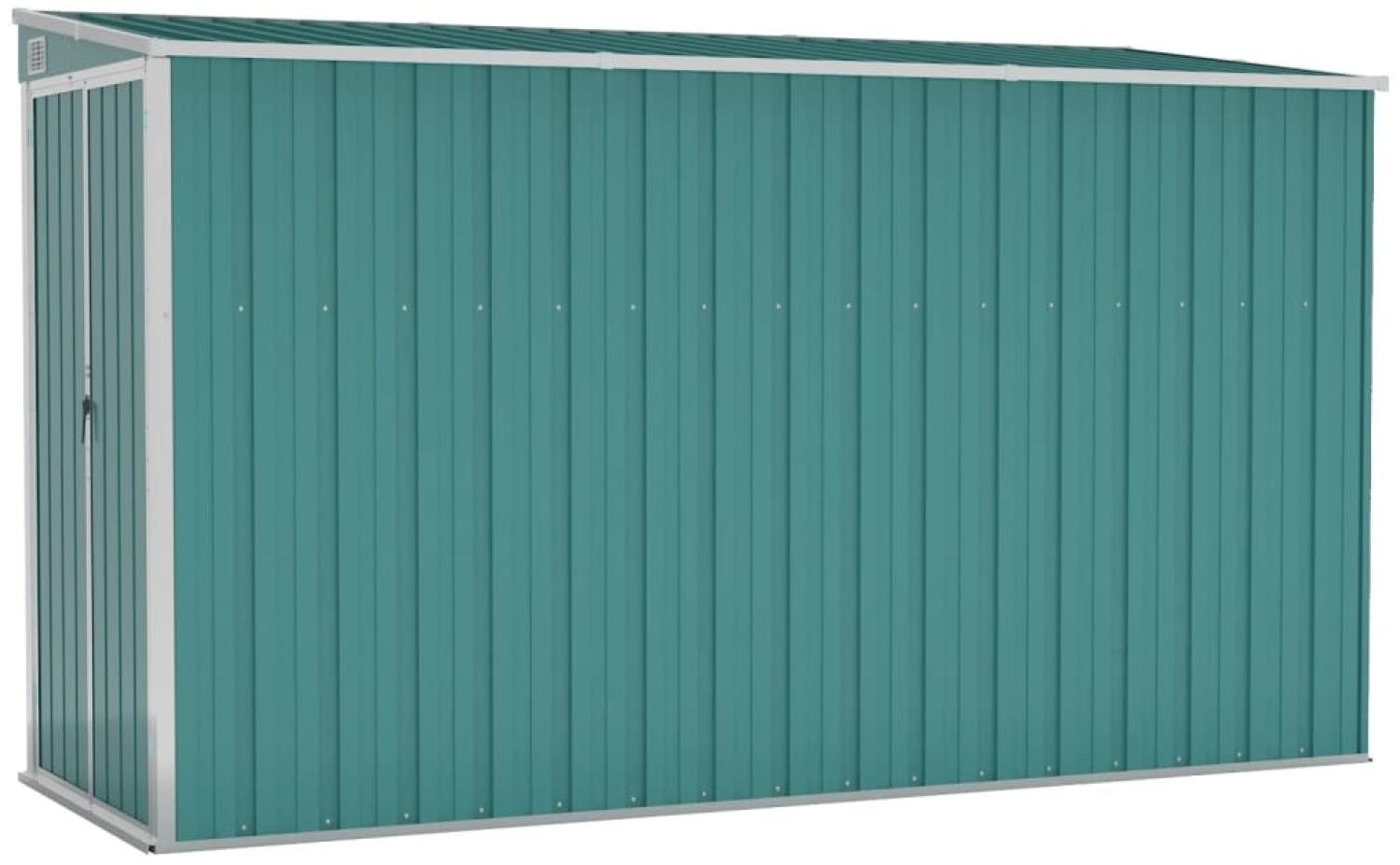 vidaXL Anbauschuppen Grün 118x288x178 cm Verzinkter Stahl 316225 Bild 1