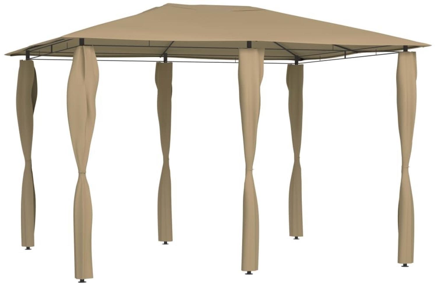 vidaXL Pavillon mit Pfostenabdeckungen 3x4x2,6 m Taupe 160 g/m² 313612 Bild 1