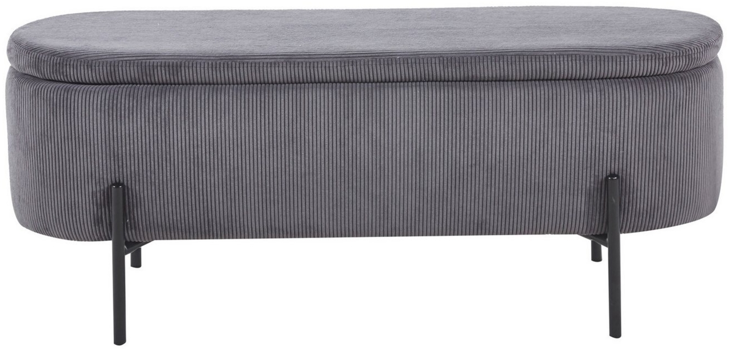 Bettbank mit Stauraumfunktion Grau Sitzhocker Hocker Fußhocker Stoffhocker Bild 1