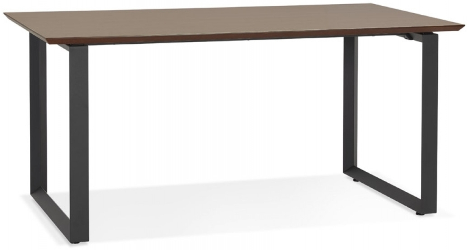 Gerader Schreibtisch GIMINI | Der große, gerade Chefschreibtisch „GIMINI“ aus Holz mit Walnuss-Finish und schwarzem Metall – 180 x 90 Kadima Design Bild 1