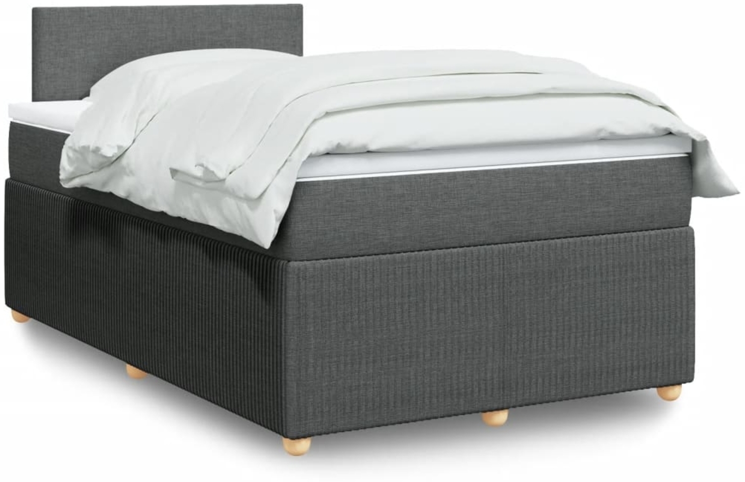 vidaXL Boxspringbett mit Matratze Dunkelgrau 120x190 cm Stoff 3287389 Bild 1