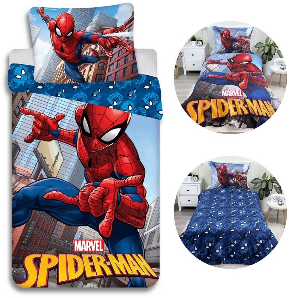 Sarcia. eu Kinderbettwäsche SpiderMan Bettwäscheset mit Reißverschluss, Baumwolle 140x200 cm Bild 1