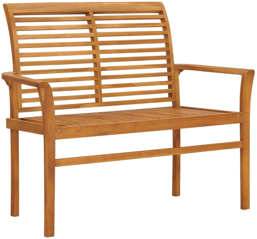 vidaXL Gartenbank mit Roter Auflage 112 cm Massivholz Teak 3062655 Bild 1