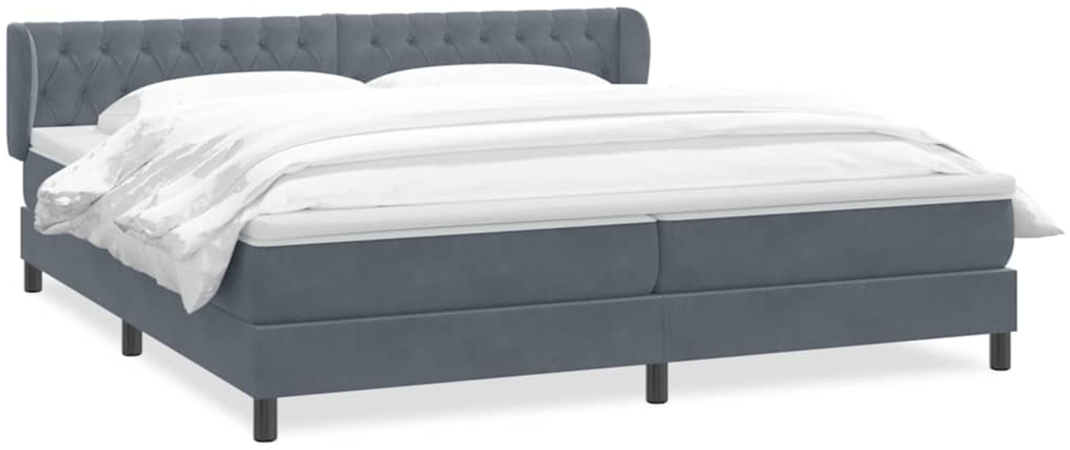 vidaXL Boxspringbett mit Matratzen Dunkelgrau 200x210 cm Samt 3317794 Bild 1