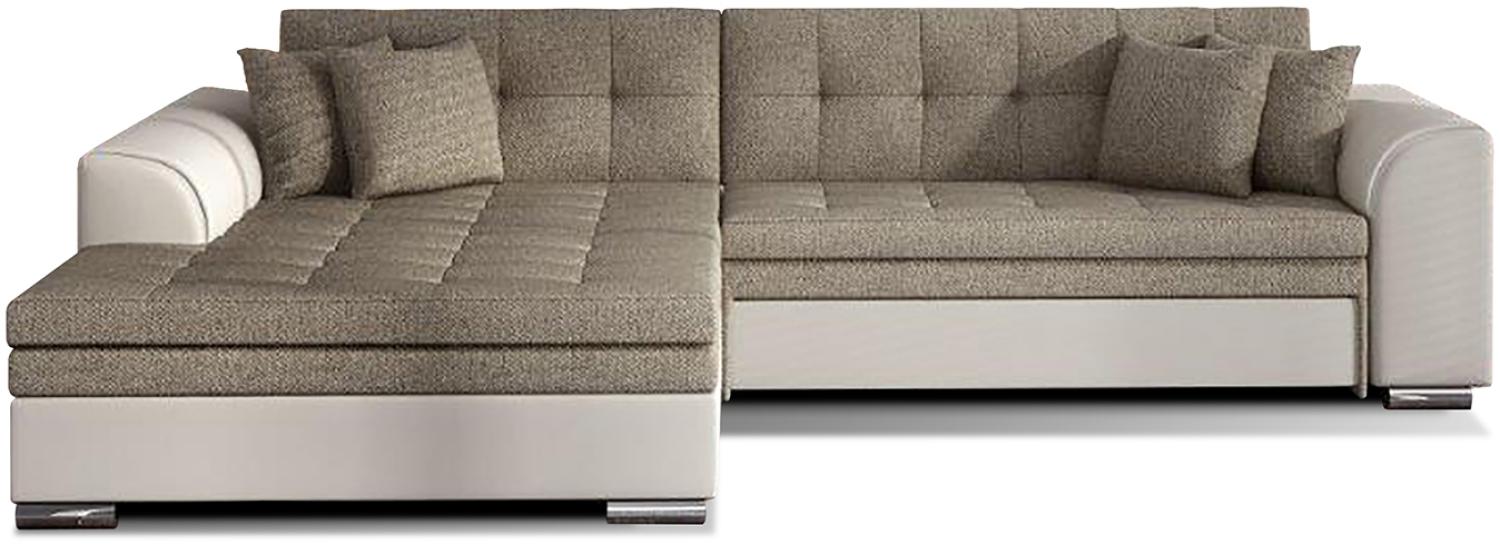 ELTAP 'Sorento', Ecksofa, Eckcouch, Dunkelbeige / Off-White, 78 x 194 x 296 cm, Links Bild 1