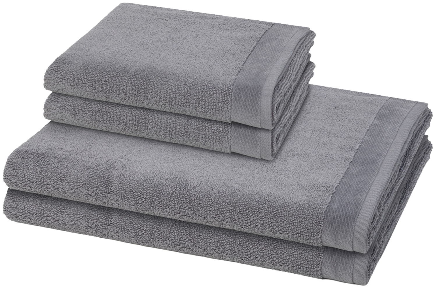 Möve Premium 4 tlg. Frottier-Set - 2 X Handtuch (50 X 100cm), 2 X Duschtuch (80 X 150cm) - 550 g/m² - Stone Bild 1
