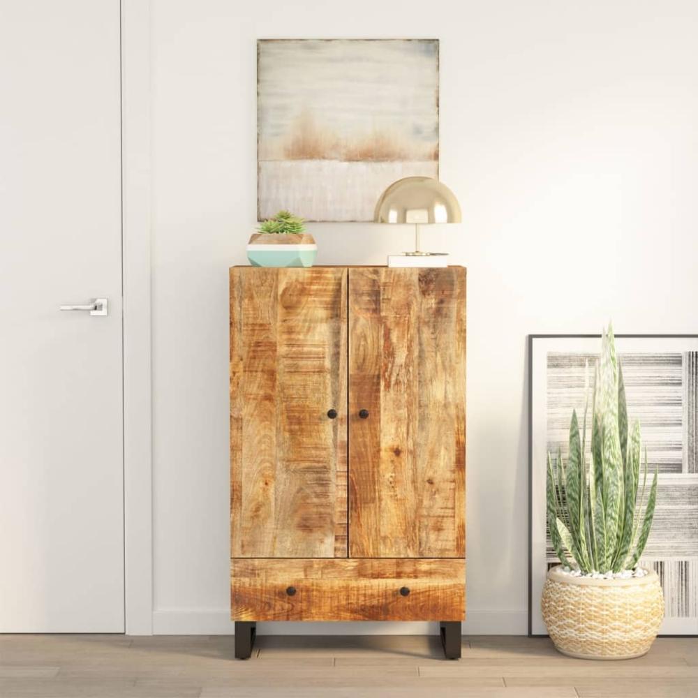 vidaXL Highboard mit Schublade 60x33x100 cm Massivholz Mango & Eisen 352933 Bild 1