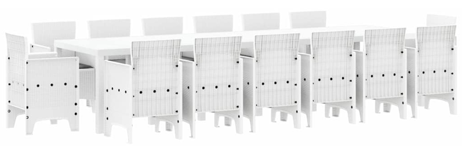 vidaXL Garten Essgruppe 15 pcs Weiß Polt Rattan 3378645 Bild 1