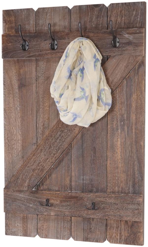 Wandgarderobe HWC-D13, Garderobe Garderobenpaneel, 6 Haken 91x60cm ~ braun shabby Bild 1