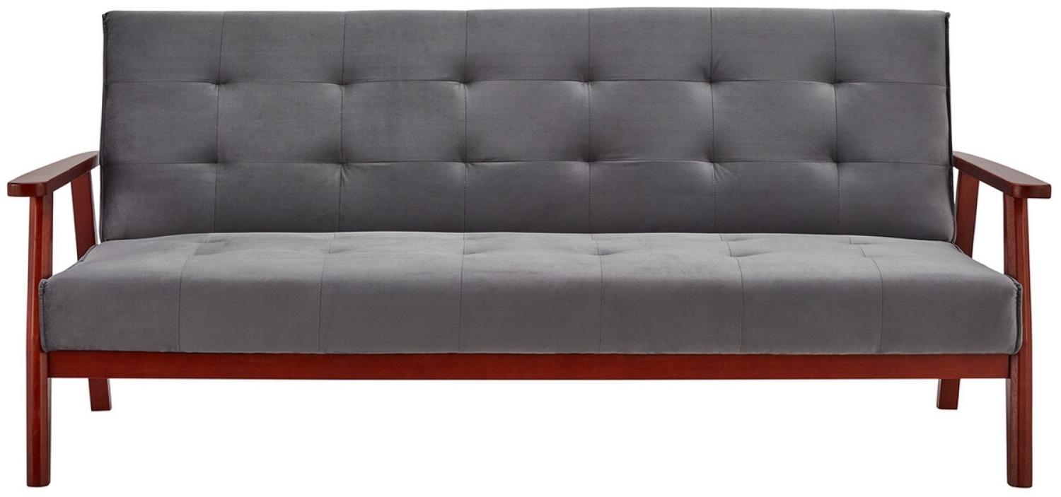 Schlafsofa 190 x 85 cm 100 % Polyester und Massivholz Dunkelgrau Bild 1