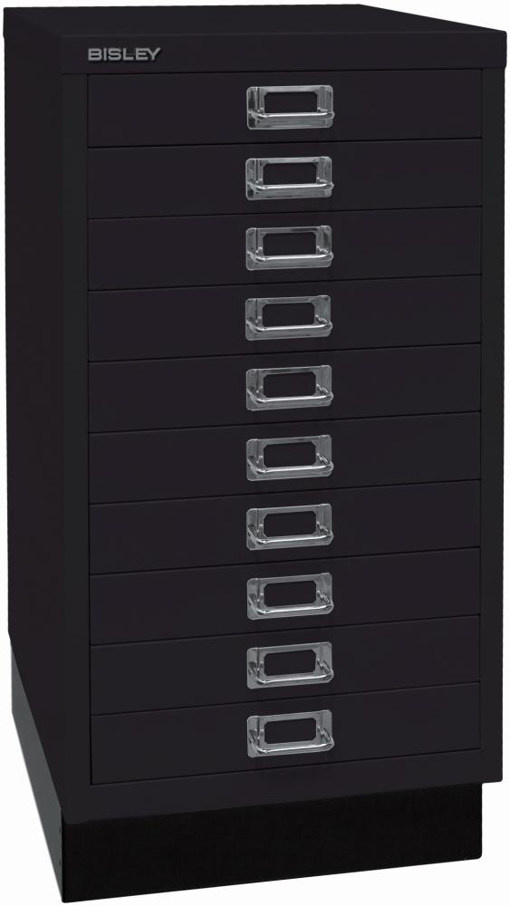 Bisley MultiDrawer™, 29er Serie mit Sockel, DIN A3, 10 Schubladen, Farbe schwarz Bild 1