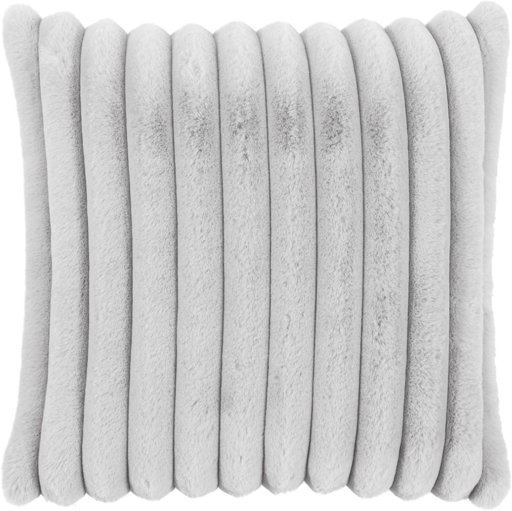 MAGMA Kissenhülle RAYA Fellimitat Streifen Look grau ca. 45 x 45 cm Bild 1