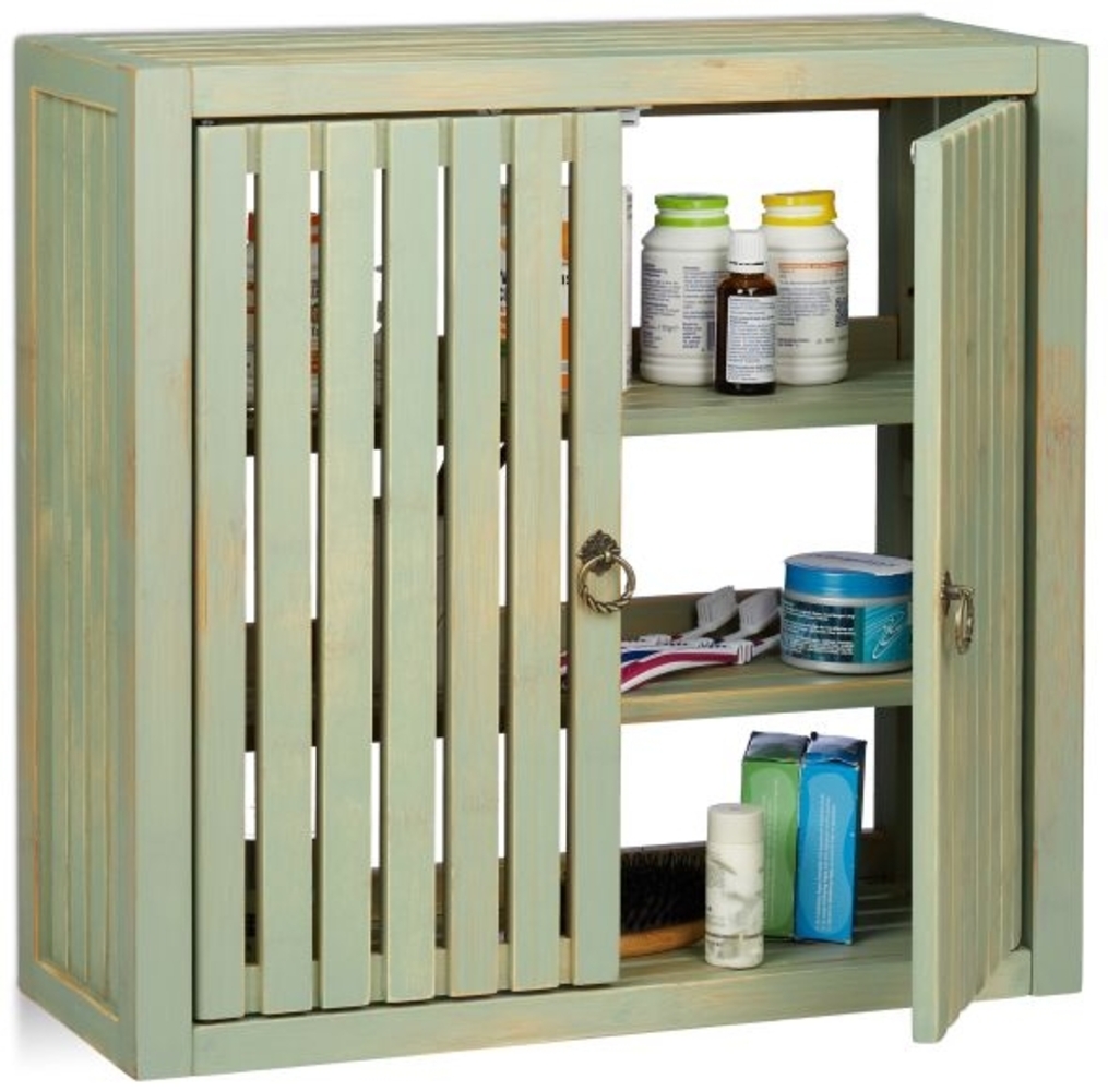 Hängeschrank Vintage aus Bambus Bild 1