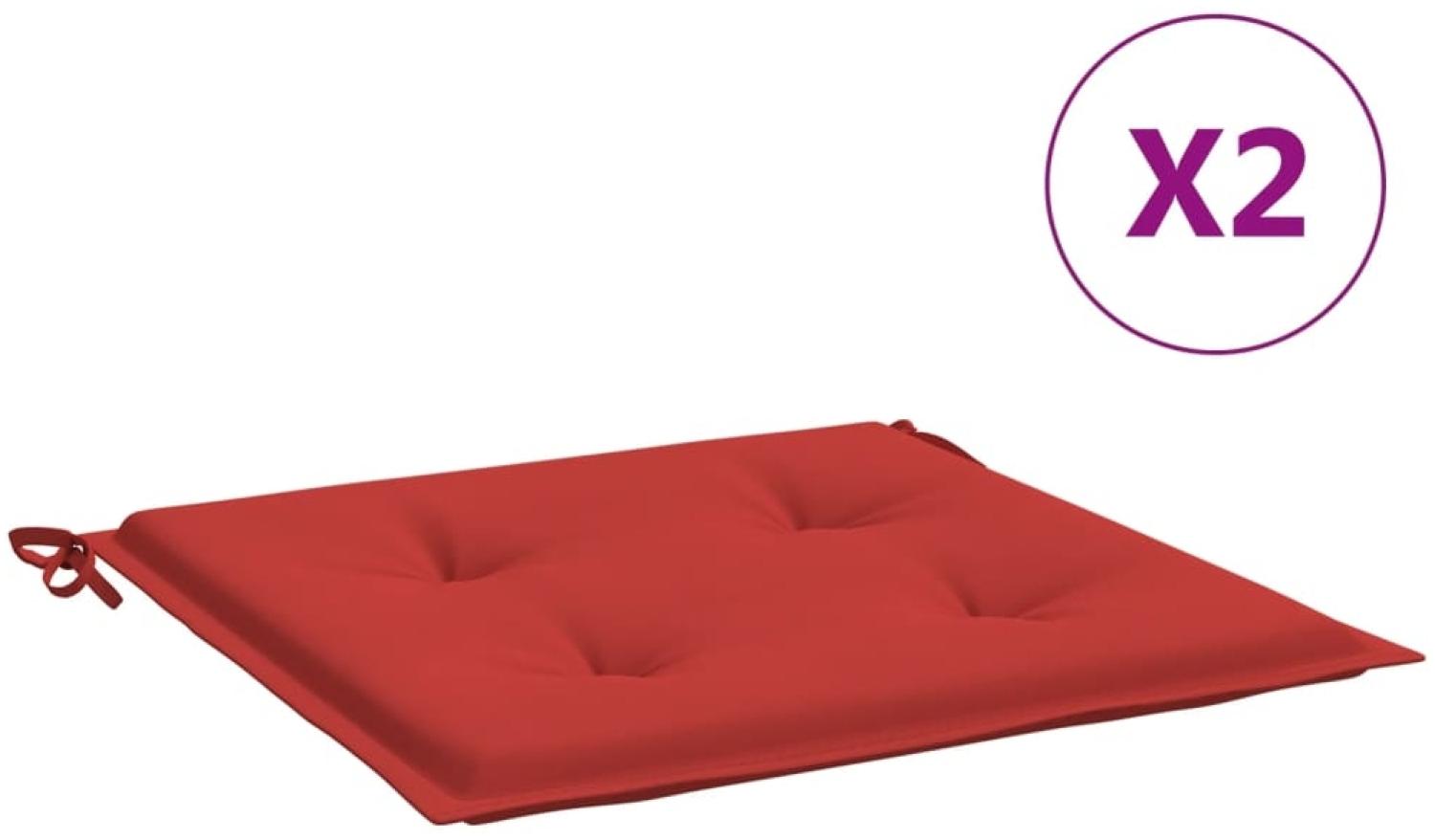 vidaXL Gartenstuhl-Kissen 2 Stk. Rot 50x50x4 cm Oxford-Gewebe 47600 Bild 1