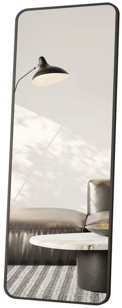 WDWRITTI Spiegel rechteckig Schwarz 150x50 Flurspiegel modern groß mit Alu Rahmen (Ganzkörperspiegel Hochspiegel, 5mm HD Bleifreier Spiegel, explosionsgeschützt), 4 Installationsmethoden Bild 1