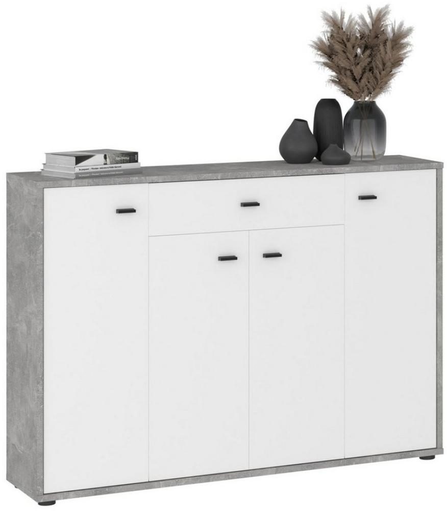 IDIMEX Highboard MILAS, Kommode mit Schublade schmale Flurkommode Stauraum Betonoptik weiß/bet Bild 1