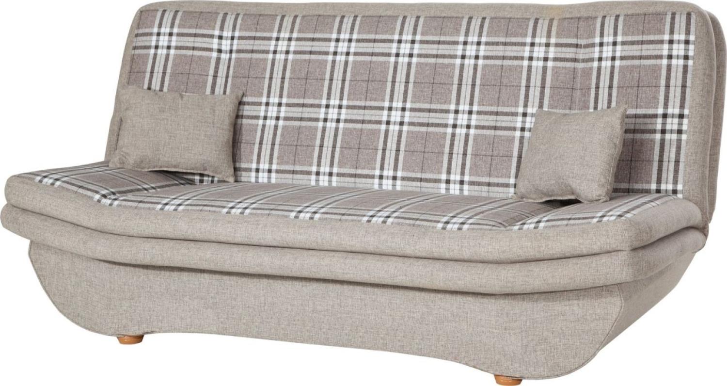 Klick-klack-Sofa Schlafsofa KANDY in Stoff Hellgrau-Karo Bild 1