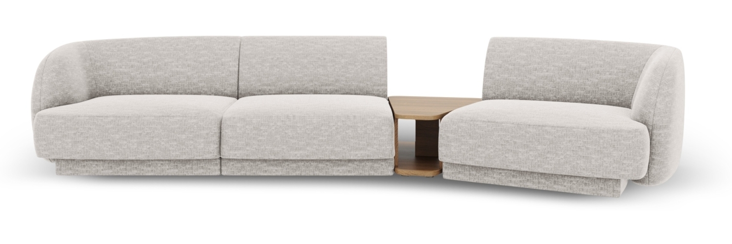 Micadoni Modulares Sofa Miley 3-Sitzer Rechts Chenille Eden Silber Bild 1