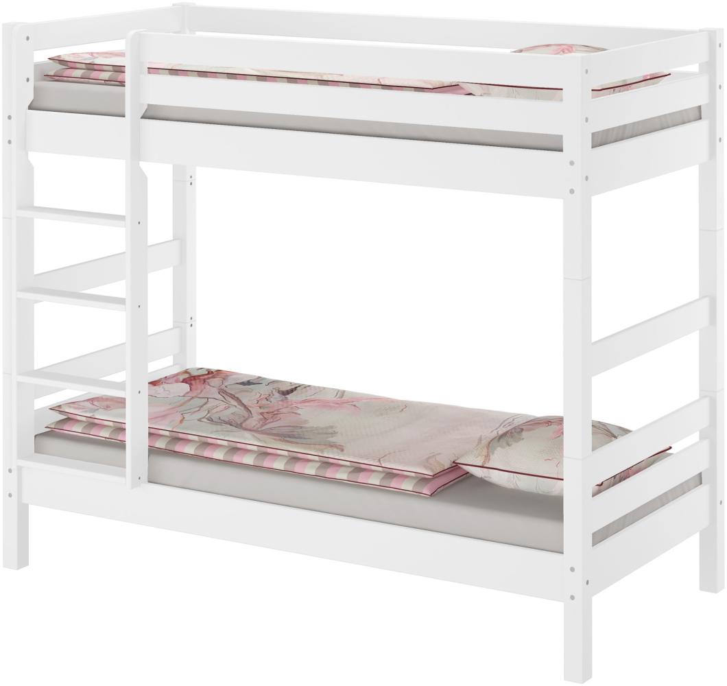 Etagenbett Massivholz Buche waschweiß 90x200 Stockbett mit wählbarem Zubehör V-60.17-09Wohne Zubehör Bild 1