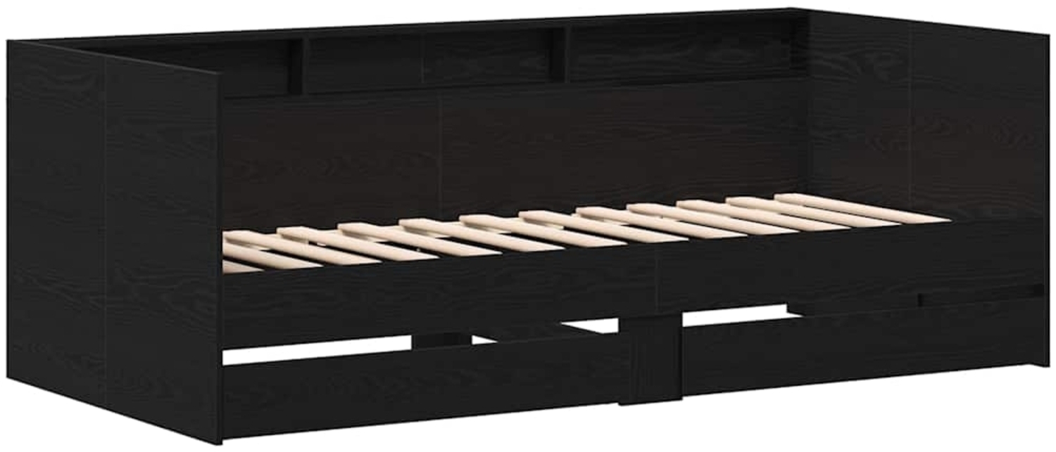 vidaXL Tagesbett Schwarz Eichen-Optik 90 x 200 cm Holzwerkstoff 3334001 Bild 1