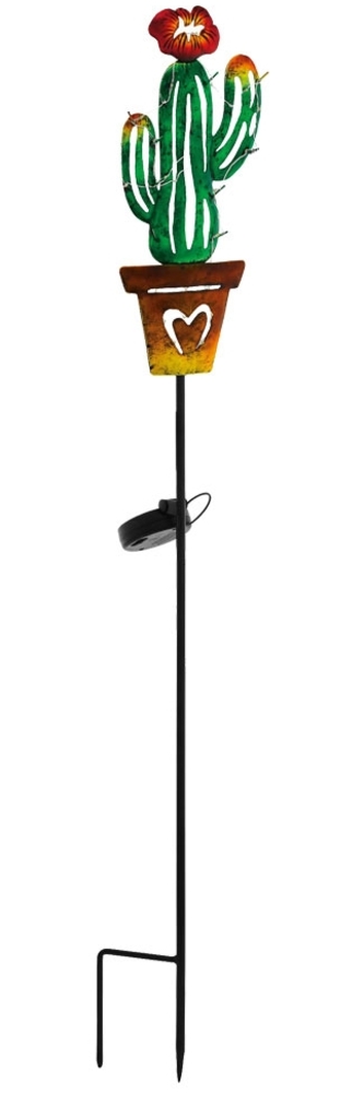 LED Solar Steckleuchte, Kaktus, bunt, H 80 cm Bild 1