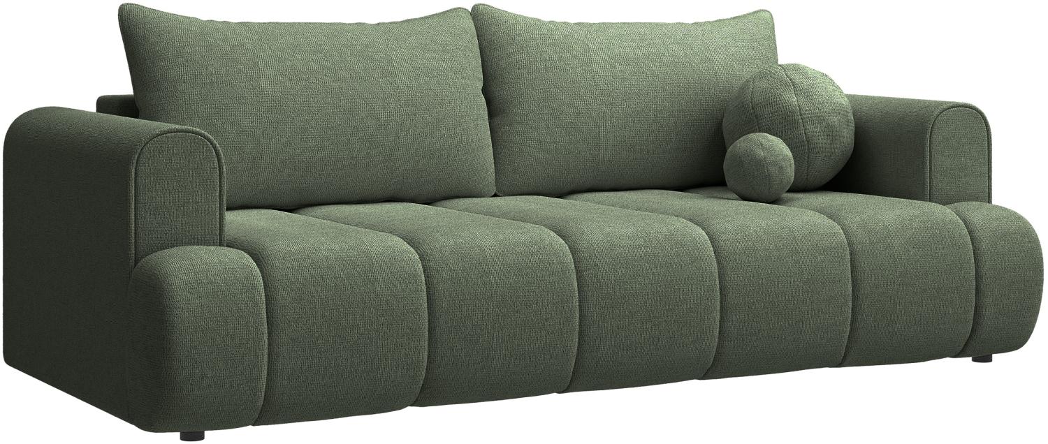 Selsey Dandelino - 3-Sitzer Sofa mit Schlaffunktion, Chenille-Bezug, grün Bild 1