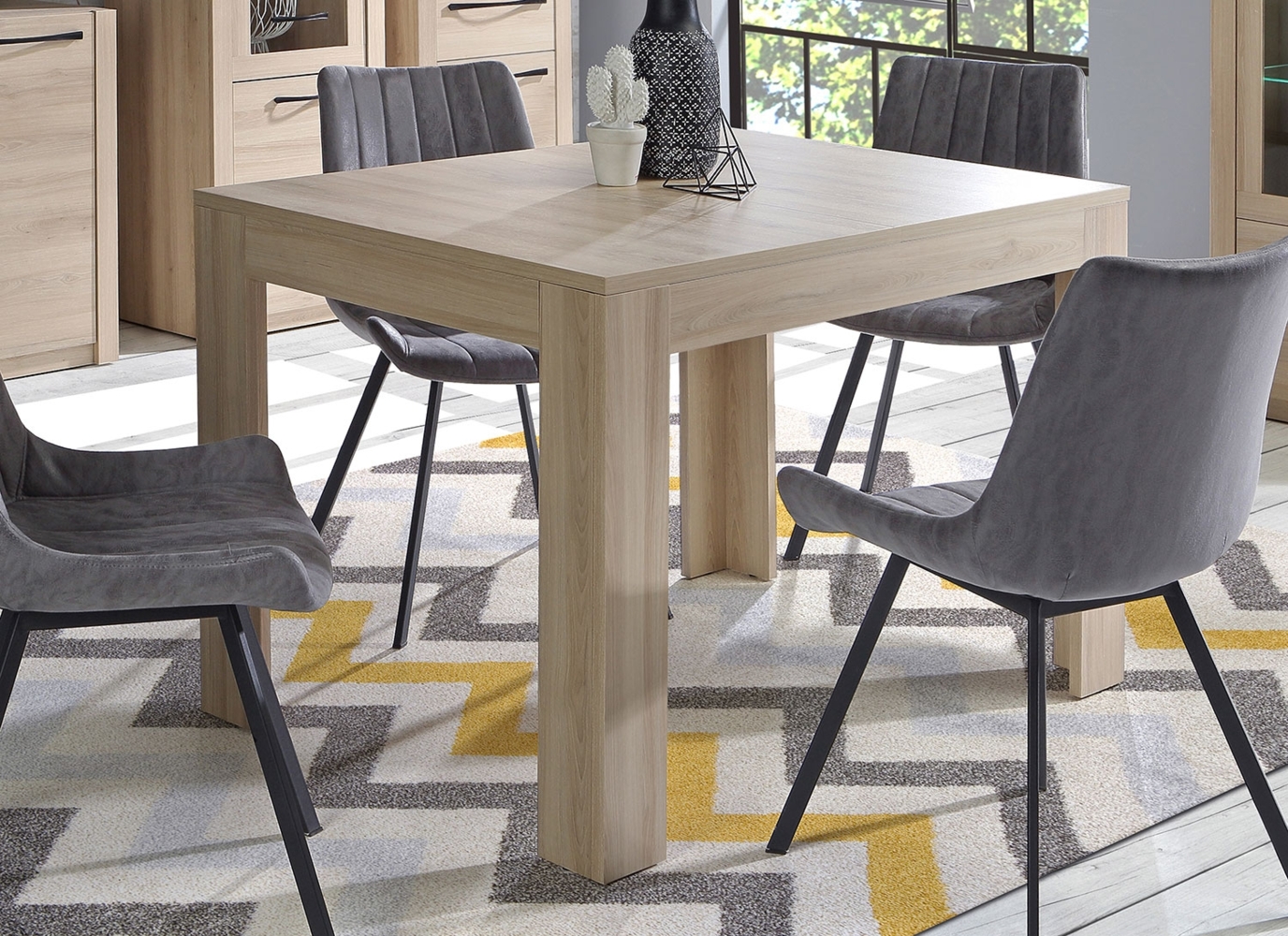 Esstisch Küchentisch Holztisch 120-147,5x85cm Zwetschge Comano Modern Bild 1