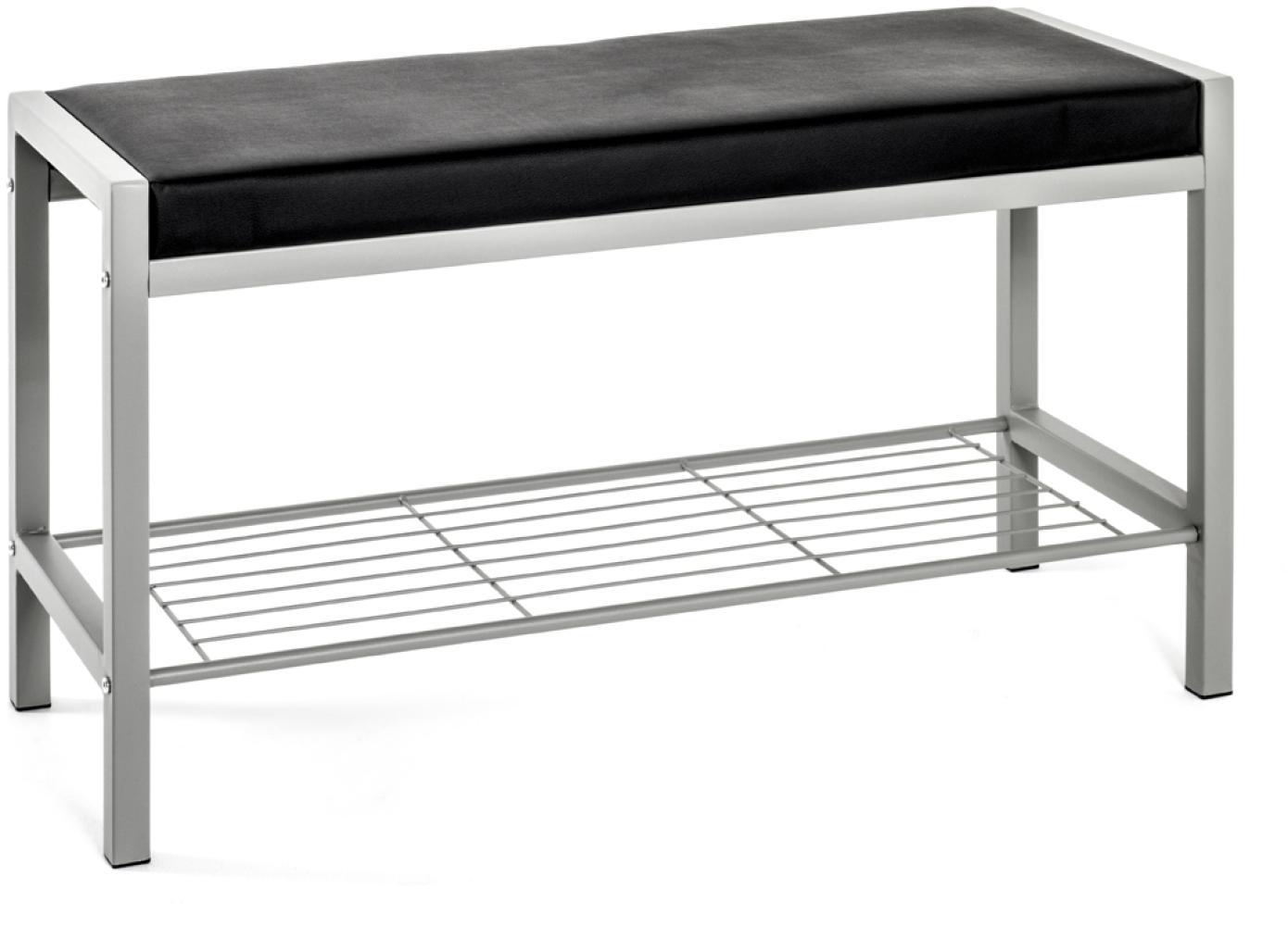Sitzbank >Enya< in alu-schwarz - 80x48x32cm (BxHxT) Bild 1