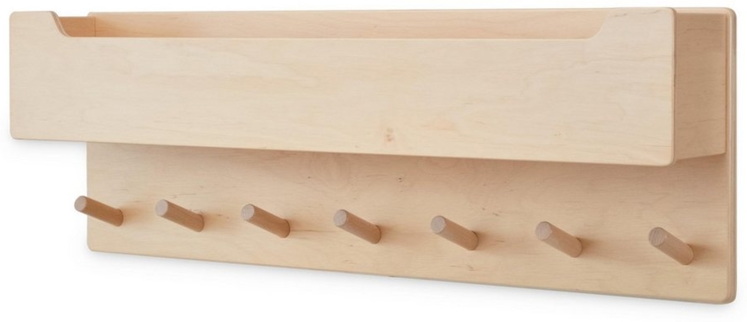 Ehrenkind Wandgarderobe für Kinder, Kindergarderobe (Garderobe Kinder, Garderobe für Kinderzimmer, Kinder Garderobe), aus massivem und nachhaltigem Holz - nach Montessori Bild 1