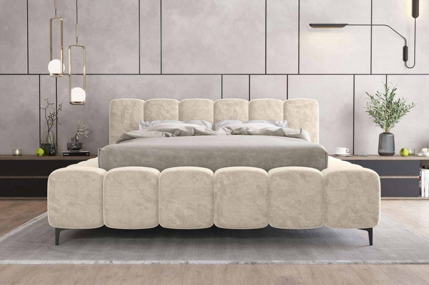 99rooms Polsterbett Cozy (Schlafzimmerbett, Bett), 140/160/180x200 cm, mit Bettkasten, Lattenrost, ohne Matratze Bild 1