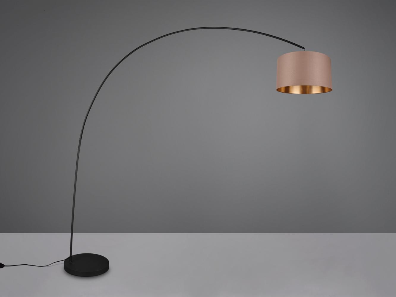 TRIO Leuchten Bogenlampe Mansur, ohne Leuchtmittel, Stoffschirm in Grau oder Taupe Bild 1