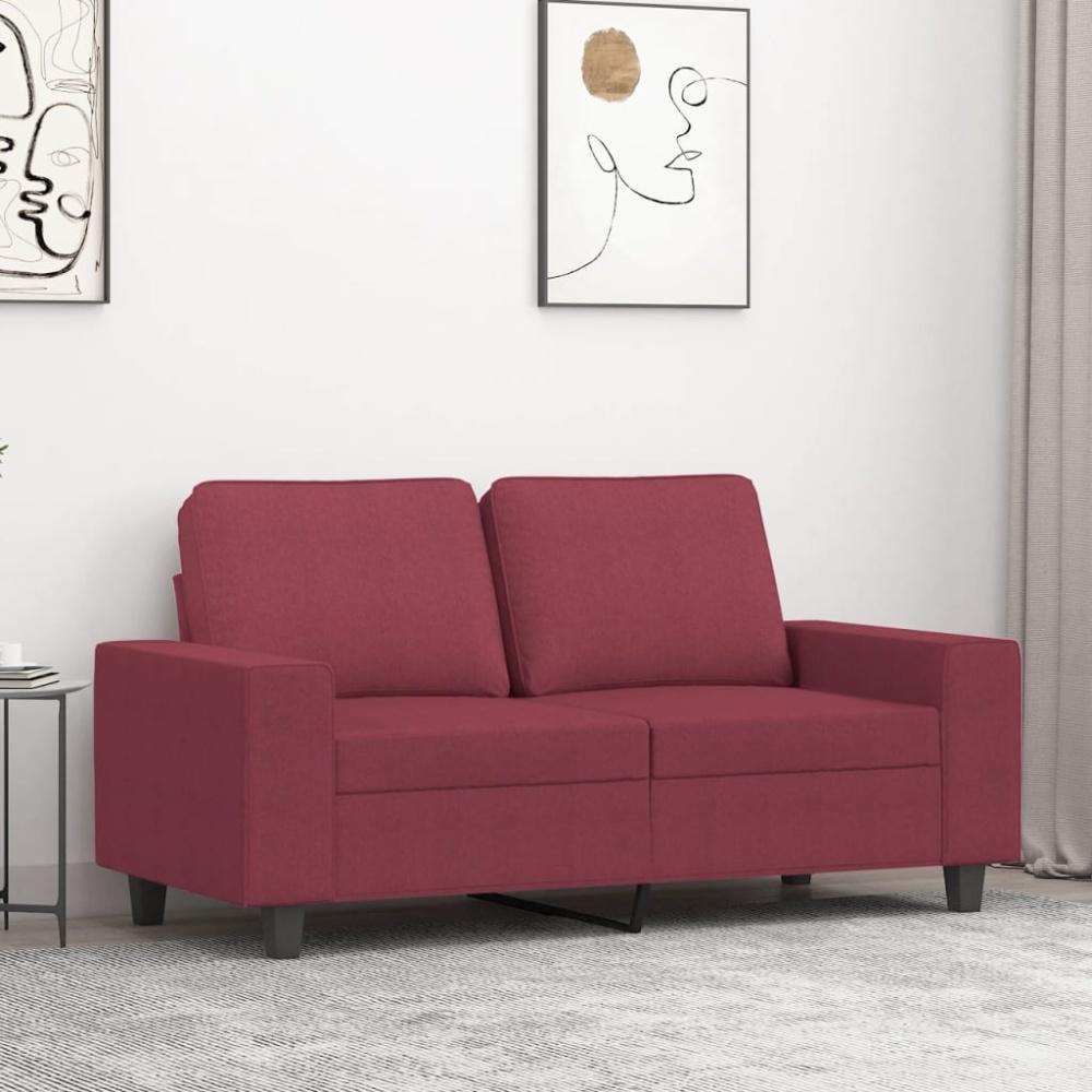 vidaXL 2-Sitzer-Sofa Weinrot 120 cm Stoff 359389 Bild 1