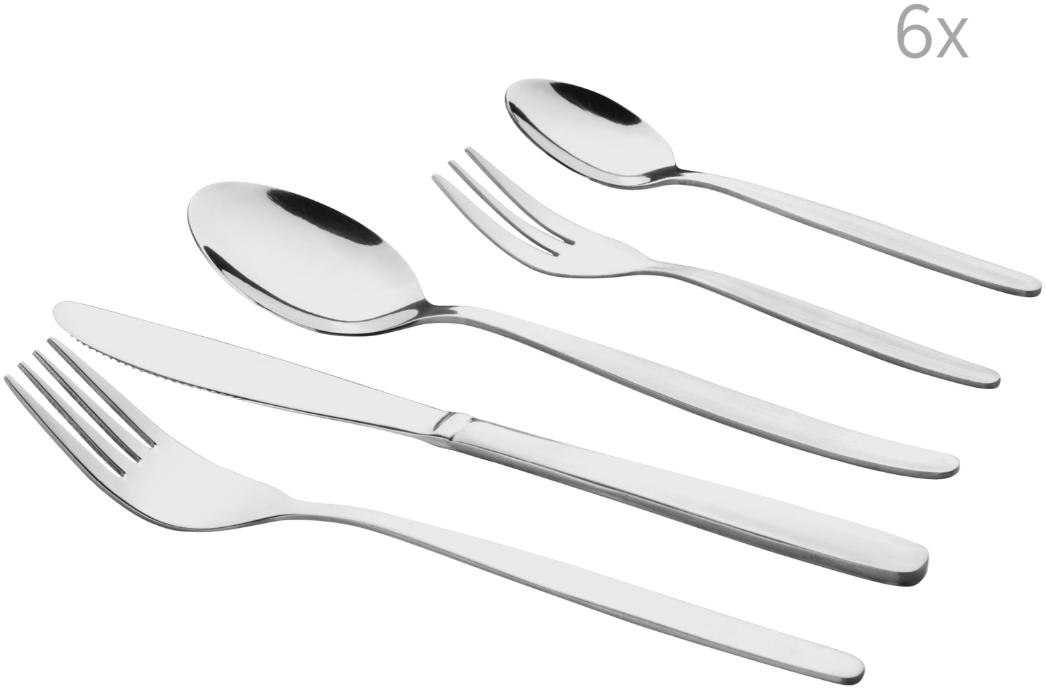 MÄSER Besteck Set 6 Personen, Essbesteck 30-teilig aus Edelstahl, Besteckset spülmaschinenfest rostfrei, Servierbesteck inkl. Esslöffel, Menü-Gabel, Tafelmesser, Teelöffel und Kuchengabel Bild 1